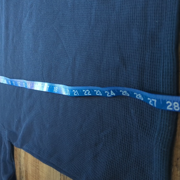 Lacoste Waffle Knit Thermal Sleep Shirt Comfy Cotton Casual Blue Size M - Picture 5 of 6